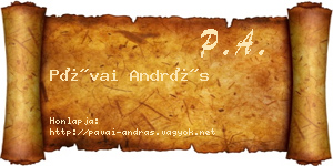 Pávai András névjegykártya