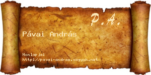 Pávai András névjegykártya