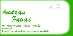 andras pavai business card