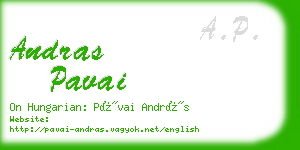 andras pavai business card